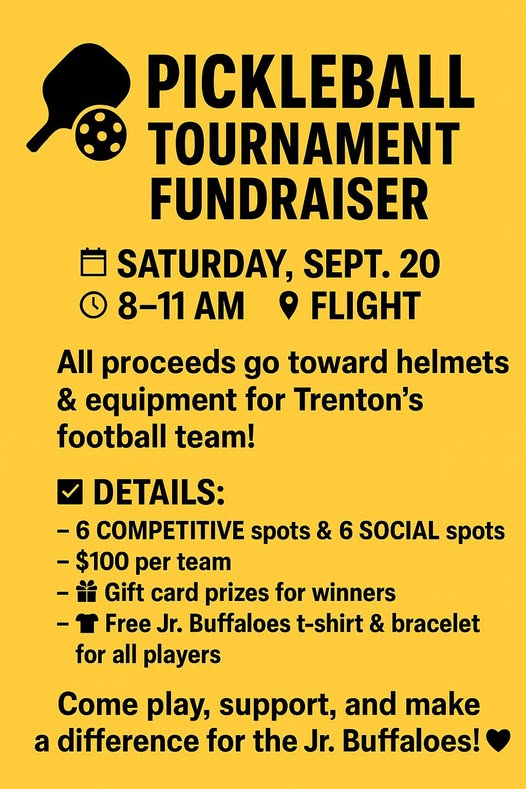 Jr. Buffaloes PIckleball Tournament Fundraiser
