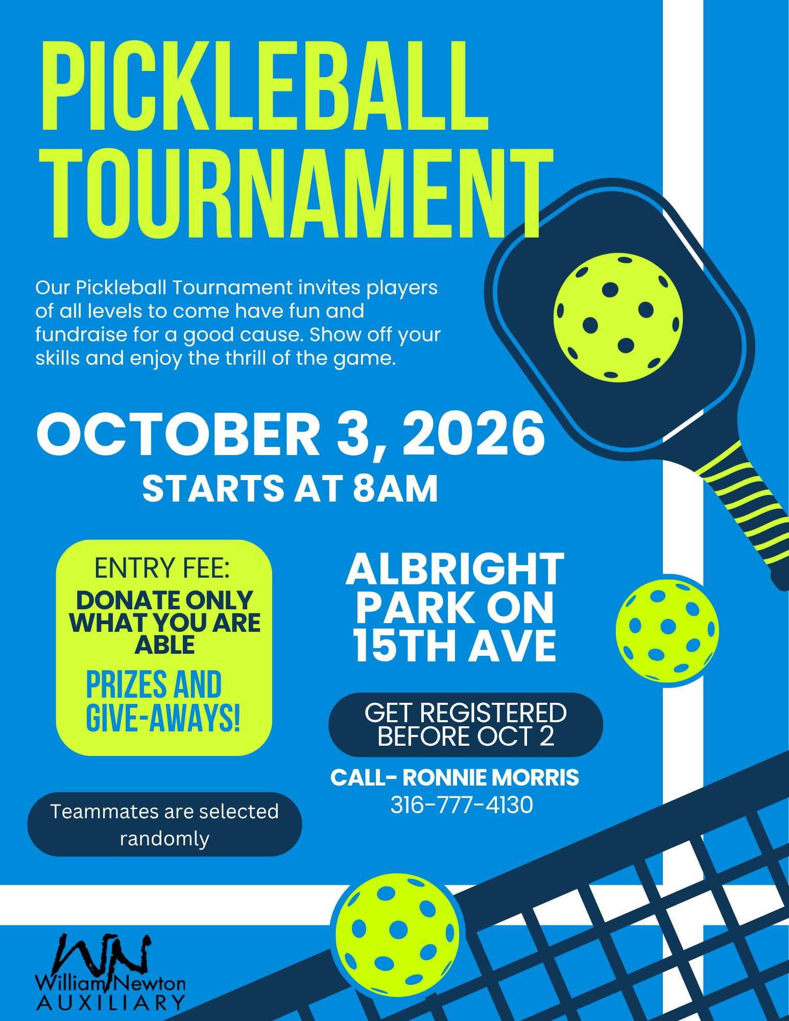 William Newton Hospital Auxiliary Pickleball Tournament